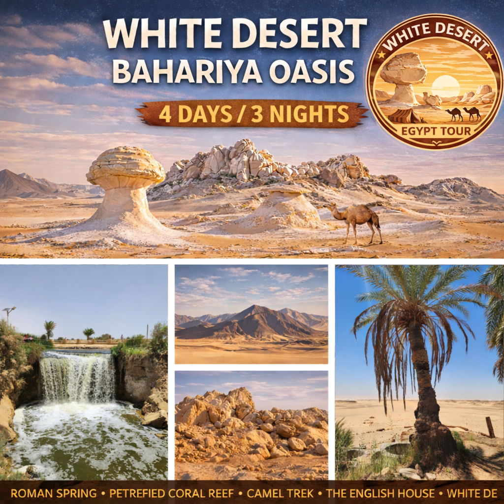 4 Days White Desert Tour from Cairo – Ultimate Bahariya Oasis & Desert Safari